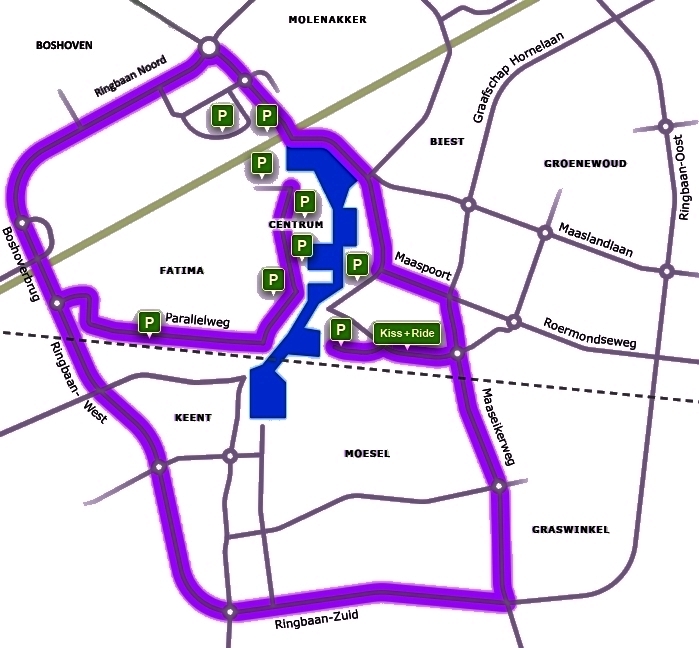 Kaart met de omleidingsroutes.
